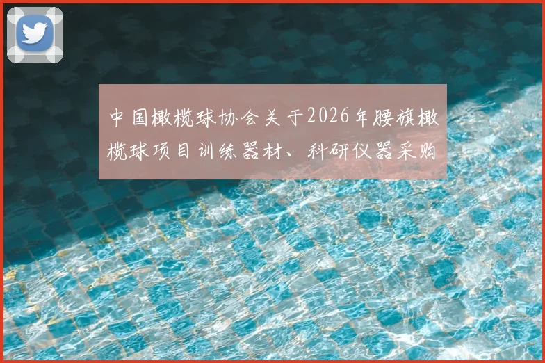 中国橄榄球协会关于2026年腰旗橄榄球项目训练器材、科研仪器采购的招标公告